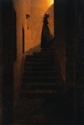 Caroline on the Stairs by Caspar David Friedrich