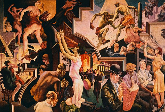 City Activities with Subway by Thomas Hart Benton