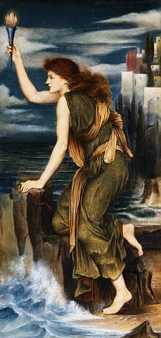 Hero Holding the Beacon for Leander by Evelyn De Morgan