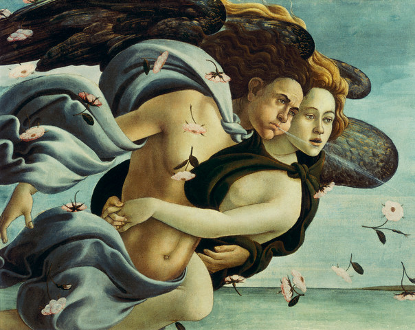 Detail Showing Zephyrus with Muse from the Birth of Venus by Sandro Botticelli