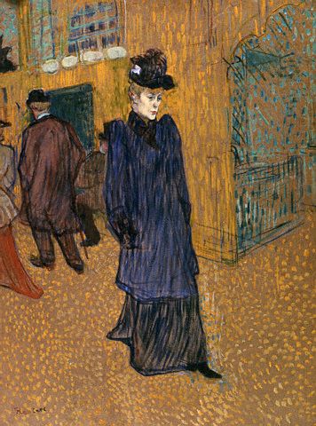 Jane Avril Leaving the Moulin-Rouge by Henri de Toulouse-Lautrec