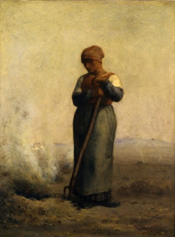 The Stubble Burner by Jean-Francois Millet