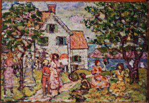 Beach and Two Houses by Maurice Brazil Prendergast