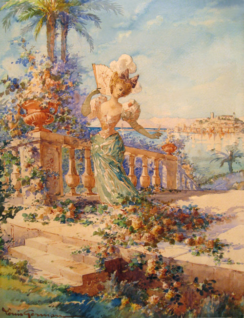 L'élégante à l'éventail by Louis German via Wiki Commons