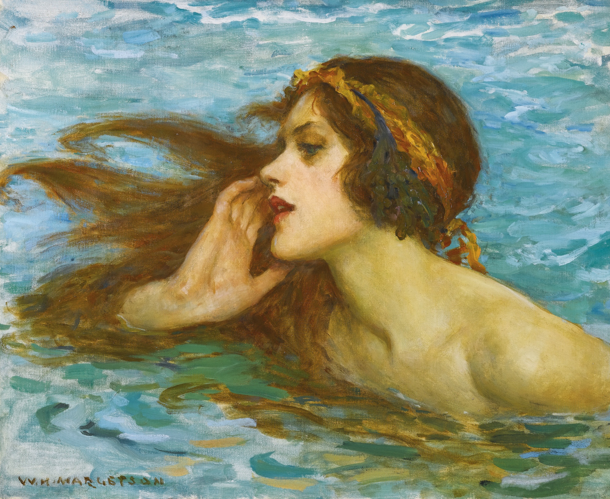 A Little Sea Maiden by William Henry Margetson via Wiki Commons