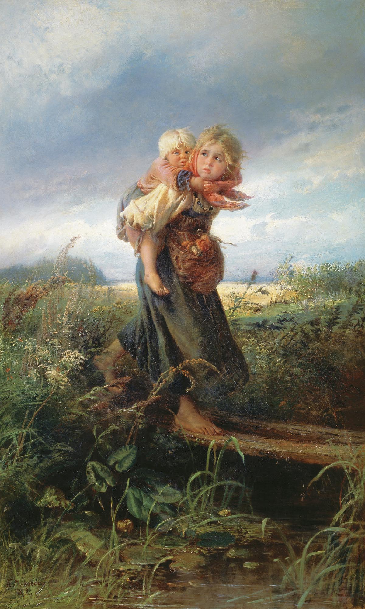 Children Running from a Thunderstorm by Konstantin Makovsky via Wiki Commons