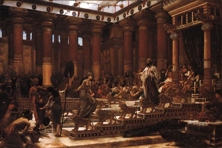 The Visit of the Queen of Sheba to King Solomon by Edward John Poyneter via Wiki Commons